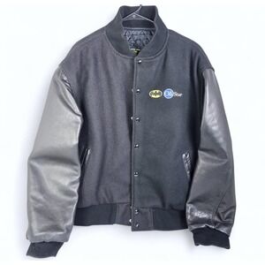 Vintage Warner Bros Batman OnStar Promo Varsity Jacket Mens Medium Black Wool